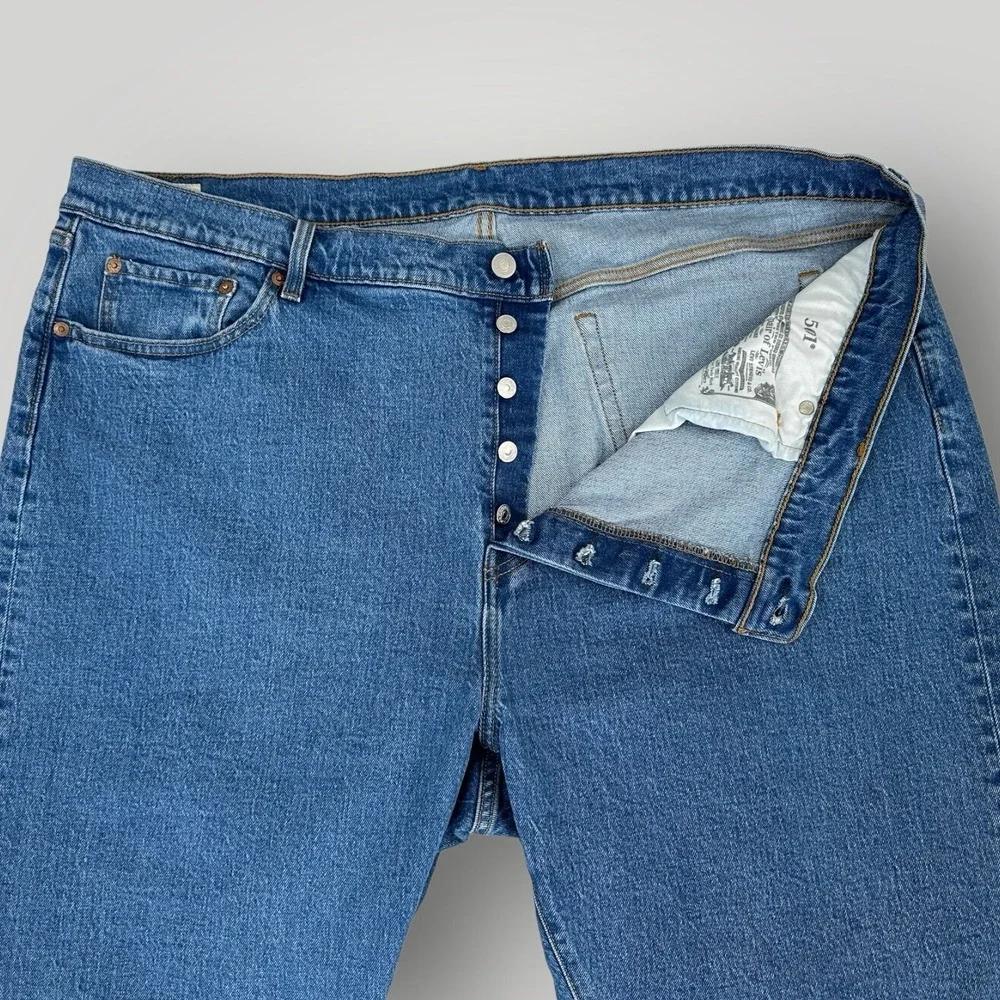 Levi's‎ Premium 501 Jeans Women's 24W Blue Denim Big E Button Fly Stretch